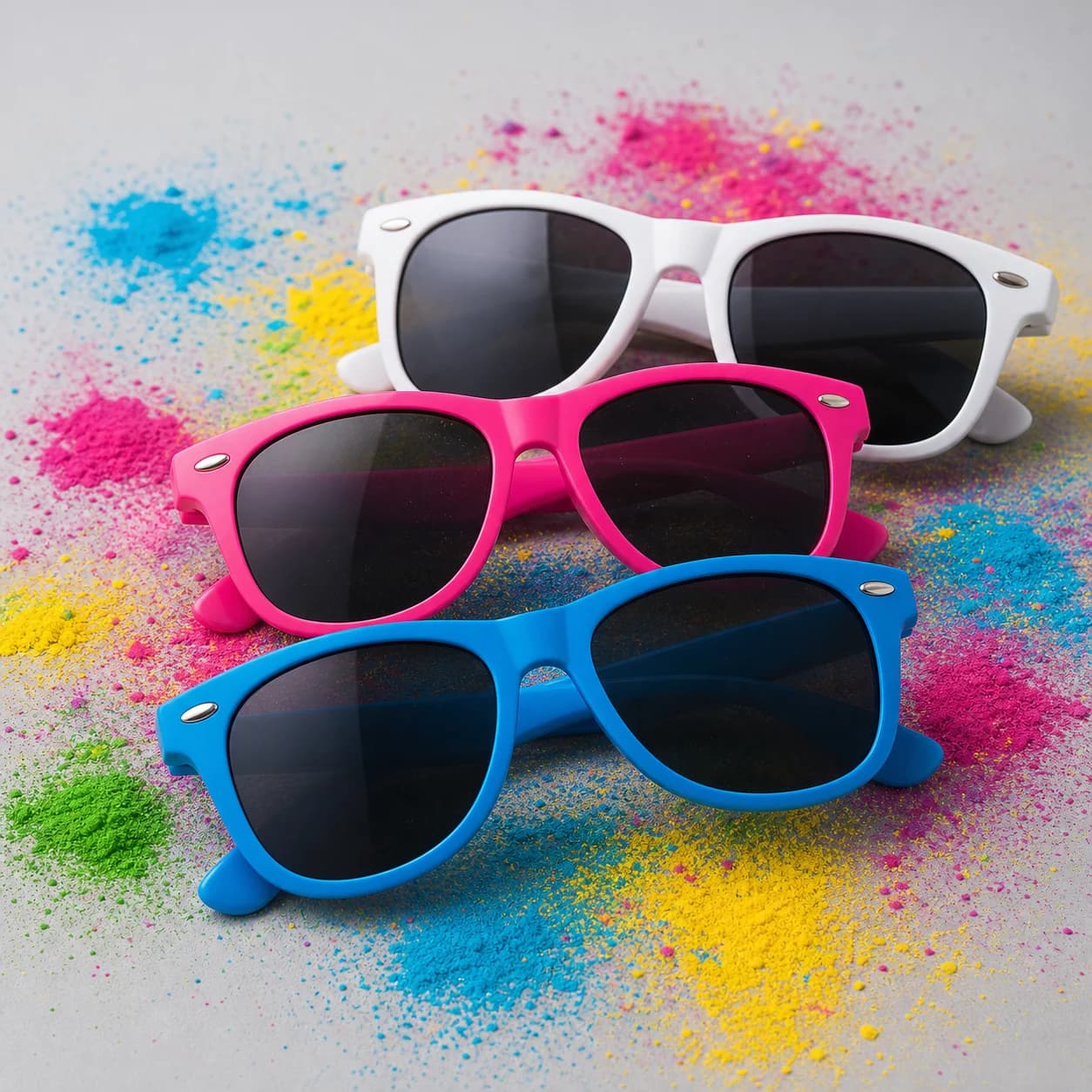 Óculos de sol coloridos para festas e eventos Holi