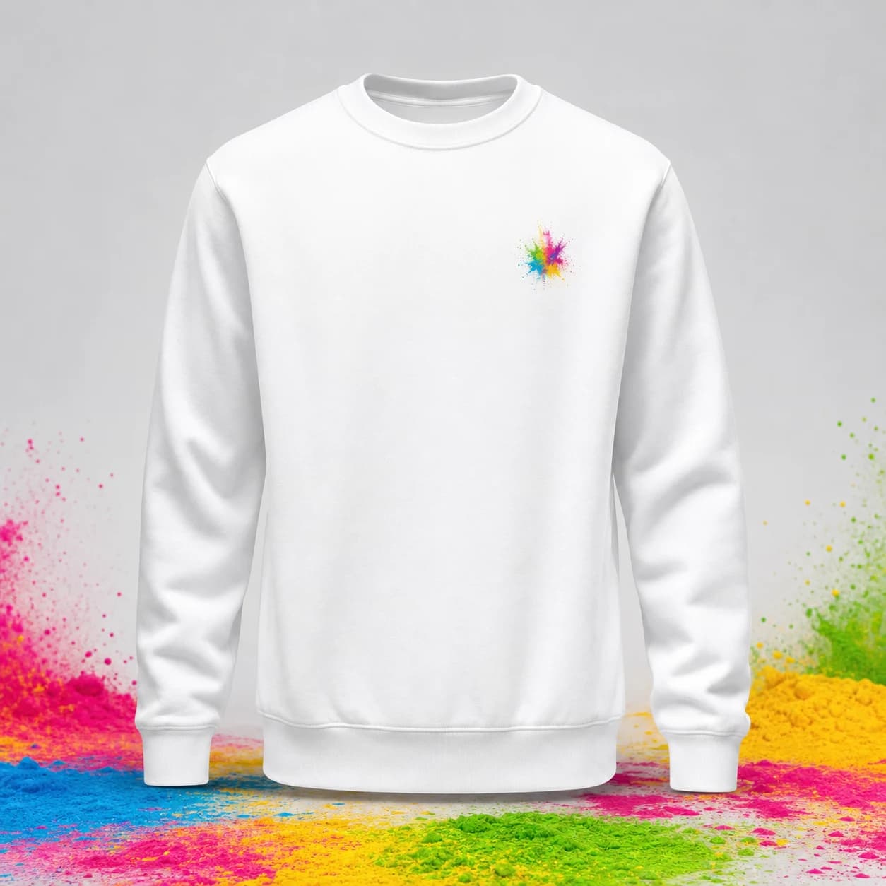 Sweatshirt branca personalizável para equipas e eventos