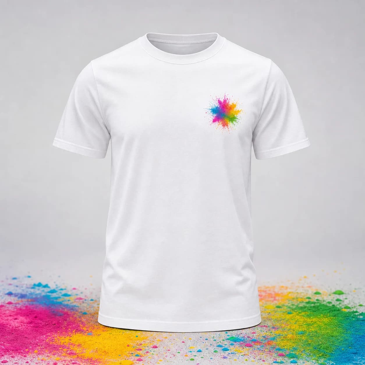 T-shirt branca personalizável para Color Run